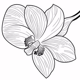 flowers, a big blooming flower outline drawing,a flower that is outline drawing