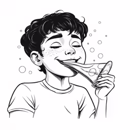 a child brushing his teeth with a toothbrush