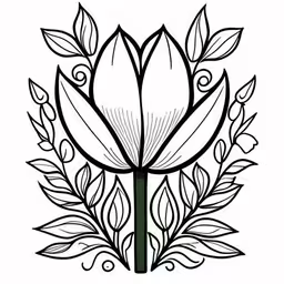 some flowers that have been drawn together,an illustration of a black and white floral design