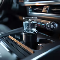 an image of a glass and controls in a car