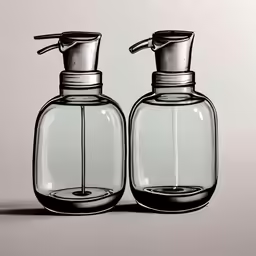two glass bottles with two top tops