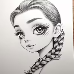 an illustration of a woman with long hair