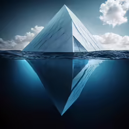 an image of a pyramid in the water