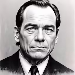 a drawing of a man wearing a suit with tie and looking confused