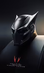 an all black motorcycle helmet on a black car