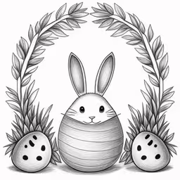 a rabbit sitting in a nest next to two eggs,an image of an animal with eggs