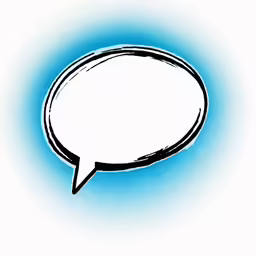 a black and white drawing of a speech bubble