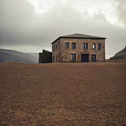 a house in the middle of a field