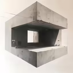 the interior of a concrete structure is shown