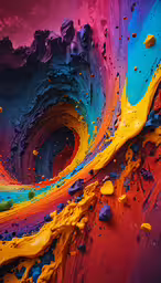 an artistic wallpaper with lots of paint and splatters,some colorful colors and paint on some walls