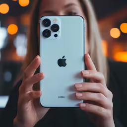 a woman holding an iphone case in her hand