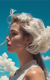 an image of a girl with white hair