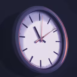 a round clock on black with red hands