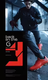young man skateboarding on an advertisement for the nike company