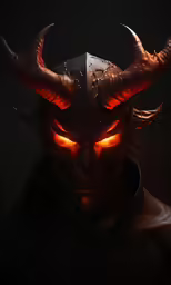 a man with red eyes has an evil look
