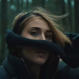 a close up of a woman covering her eyes