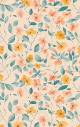 an orange and yellow flower pattern on white