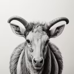 a portrait of an animal with its horns sticking out