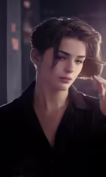 a girl in black shirt talking on cellphone