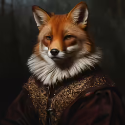 a fox that is wearing a fur collar