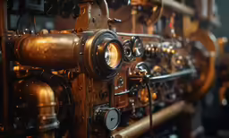 the mechanism for the machines is copper colored