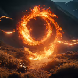 there is an image of a fire wheel in the air