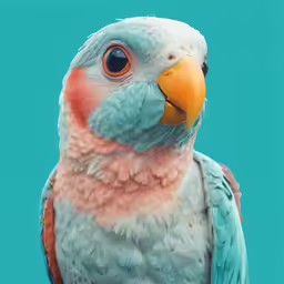 an exotic parrot with blue feathers and orange beak