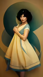 the female is dressed as a dress and has a white ribbon on her neck