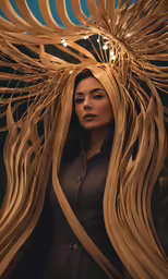a beautiful woman with a weird hair design