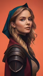 a woman with a costume and hair is wearing leather gloves