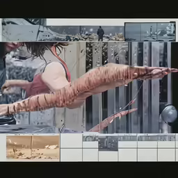 a collage shows different images of women using umbrellas