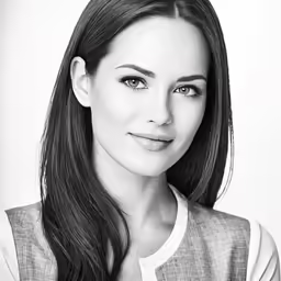 a young woman with long brown hair