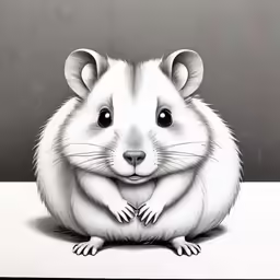 a black and white photo of a rodent