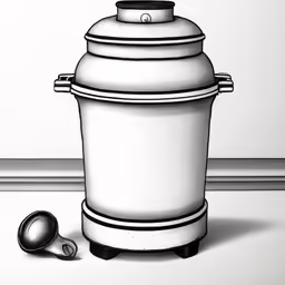 a drawing of a large tank sitting next to a wall