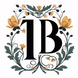a beautiful monogram design featuring the letter b and floral accents