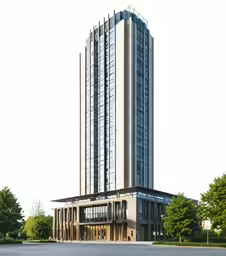 a very tall building with an array of windows
