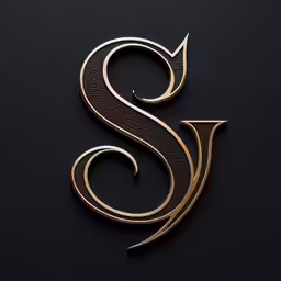 a black and gold sign that reads s