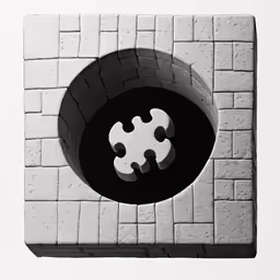 the white bricks with a circular hole in it