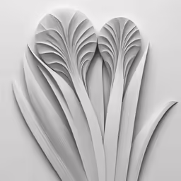 the white flowers are arranged in large paper shapes