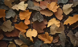 yellow and green leaves scattered on the ground