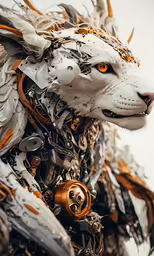 a picture of a white tiger with some crazy eyes