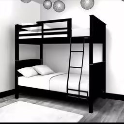 black and white picture of a bunk bed
