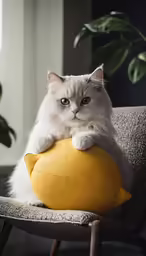 a cat is sitting on the pillow that he used as a pillow