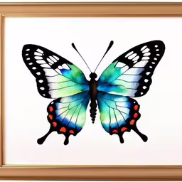 a watercolor painting of a butterfly on paper