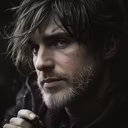 a man with long hair and a beard