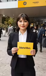 an asian woman holding up a sign saying inhalem