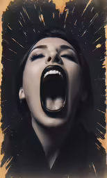 woman with her mouth open while screaming