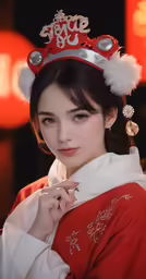 a woman in oriental clothing posing for a photo
