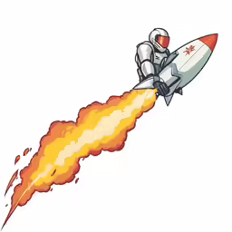 a rocket in the air is launching