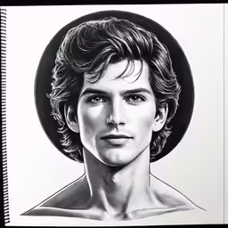 a drawing of a man wearing a hat